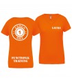 T-shirt col V femme coach1max orange fluo FT