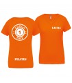 Dames t-shirt V-hals coach1max orange Pilates