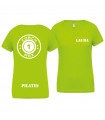 Dames t-shirt V-hals coach1max lime Pilates