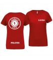 Dames t-shirt V-hals coach1max rood Pilates