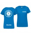 Dames t-shirt V-hals coach1max aquablue Pilates