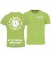Heren-sport-t-shirt V-hals coach1max Lime FT