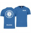 Heren-sport-t-shirt V-hals coach1max aquablue Pilates