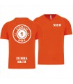Heren-sport-t-shirt V-hals coach1max orange Zumba