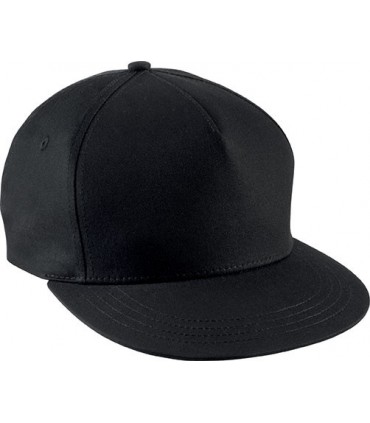 Casquette Snapback - 5 panneaux - noir