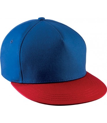 Casquette Snapback - 5 panneaux - royal - rouge