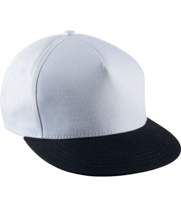 Snapback cap - 5 panels - white - black