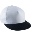 Casquette Snapback - 5 panneaux - blanc - noir
