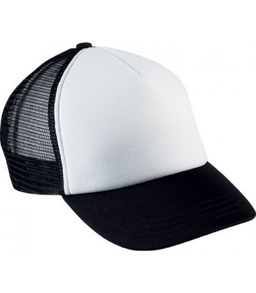 Kids' trucker mesh cap - white - black