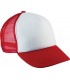 Kids' trucker mesh cap - white - red