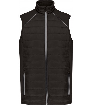 Bodywarmer DayToDay in twee stoffen zwart / zilver