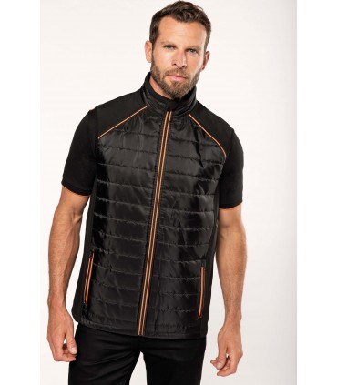 Bodywarmer DayToDay in twee stoffen zwart / zilver