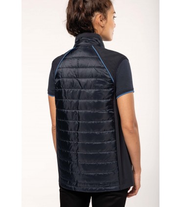 Bodywarmer DayToDay in twee stoffen zwart / zilver
