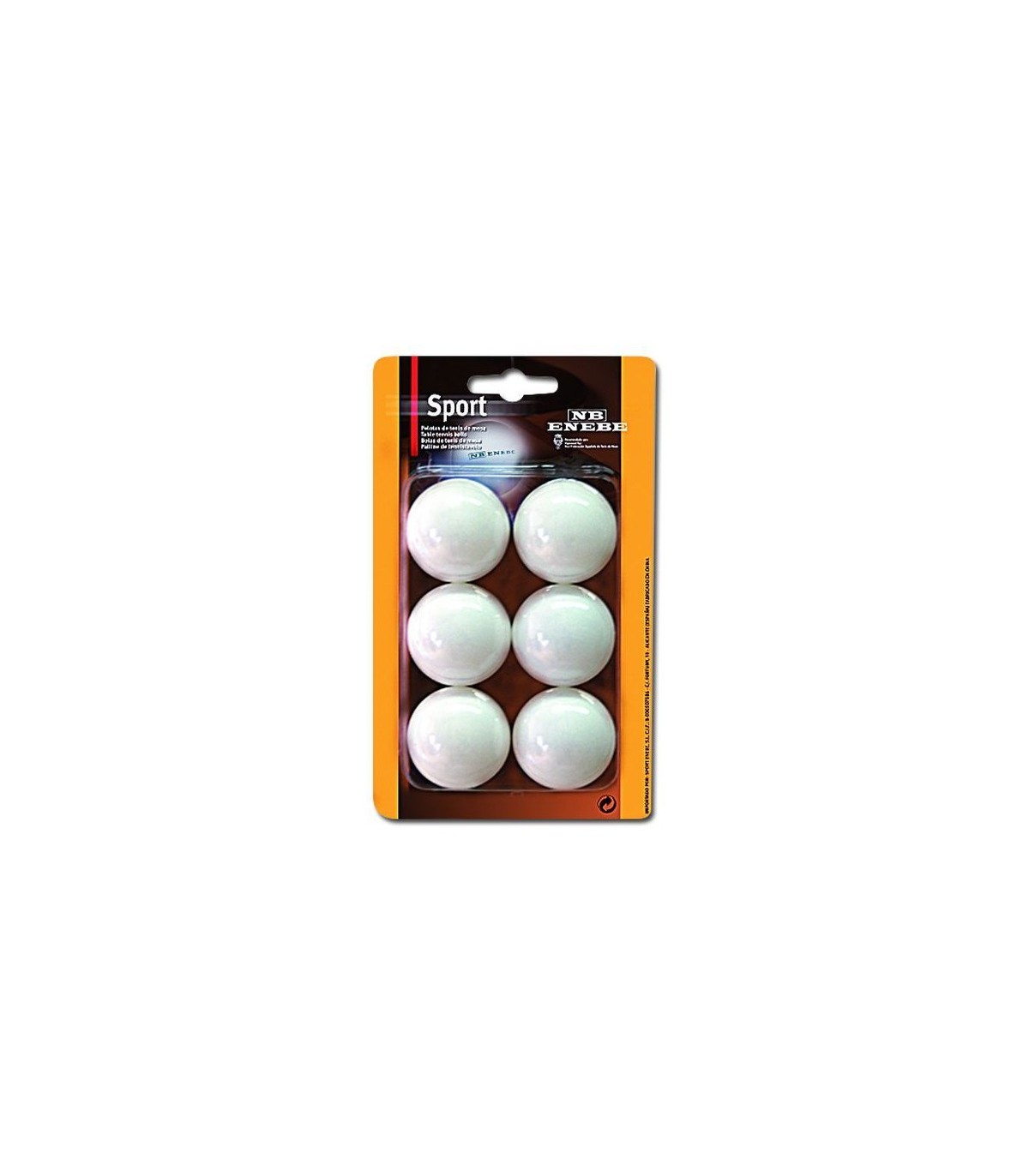 6 balles de tennis de table Enebe sport blanches