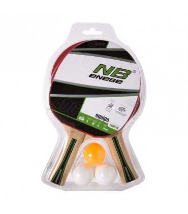 2 tafeltennisrakketten Enebe Equipo + 3 ballen