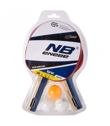2 tafeltennisrakketten Enebe sprint + 3 ballen