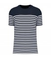 T-shirt marin col rond Bio homme navy - blanc