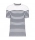 Marine-t-shirt ronde hals Bio heren wit - navy