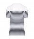 T-shirt marin col rond Bio homme blanc - navy