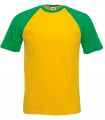 Short Sleeve Baseball T-shirt Geel - groen