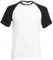 Short Sleeve Baseball T-shirt Wit - Zwart