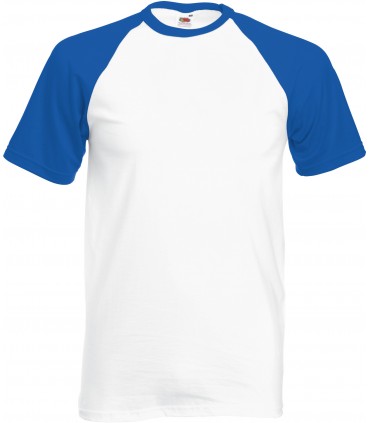 T-shirt Baseball blanc - royal