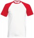 Short Sleeve Baseball T-shirt Wit - rouge