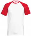 Short Sleeve Baseball T-shirt Wit - rouge