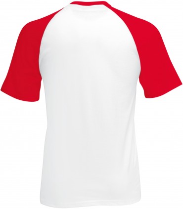 Short Sleeve Baseball T-shirt Wit - rouge