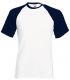 Short Sleeve Baseball T-shirt Wit - navy