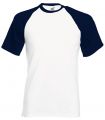 Short Sleeve Baseball T-shirt Wit - navy