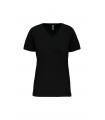 Dames-t-shirt BIO150 V-hals zwart