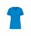 Dames-t-shirt BIO150 V-hals tropical blue