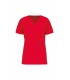 Dames-t-shirt BIO150 V-hals rood