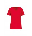 Dames-t-shirt BIO150 V-hals rood