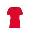 Dames-t-shirt BIO150 V-hals rood
