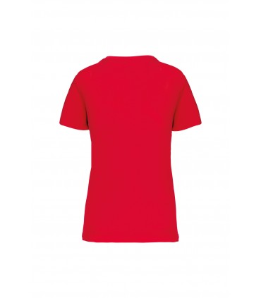 Dames-t-shirt BIO150 V-hals rood
