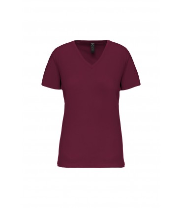 Ladies' BIO150 V-neck t-shirt wine