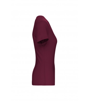 Dames-t-shirt BIO150 V-hals bordeaux