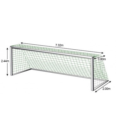 1 Football Goal Net - 7m44 - Green