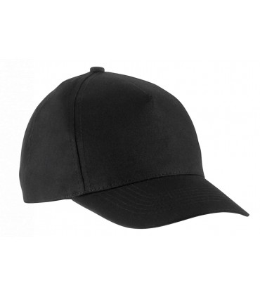 Kid's cotton cap - 5 panels - black
