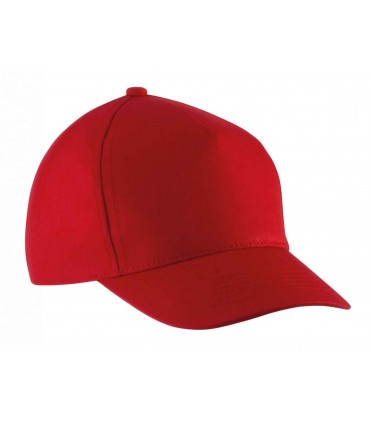 Casquette enfant coton - 5 panneaux - rouge
