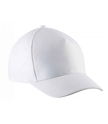 Kid's cotton cap - 5 panels - white