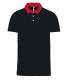 Men's two-tone jersey polo shirt black red