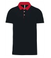 Polo jersey bicolore homme noir rouge