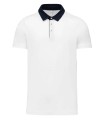 Polo jersey bicolore homme blanc navy