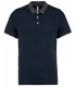 Tweekleurige herenpolo jersey navy grijs