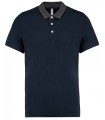 Men's two-tone jersey polo shirt navy grey