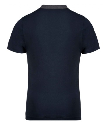 Men's two-tone jersey polo shirt navy grey