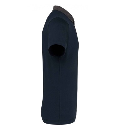 Men's two-tone jersey polo shirt navy grey